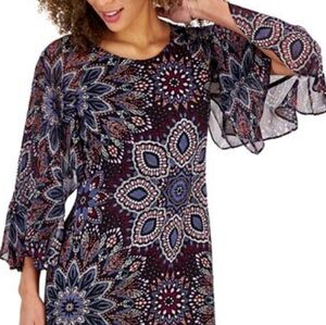 Connected Apparel Bold Floral Medallion Dress
